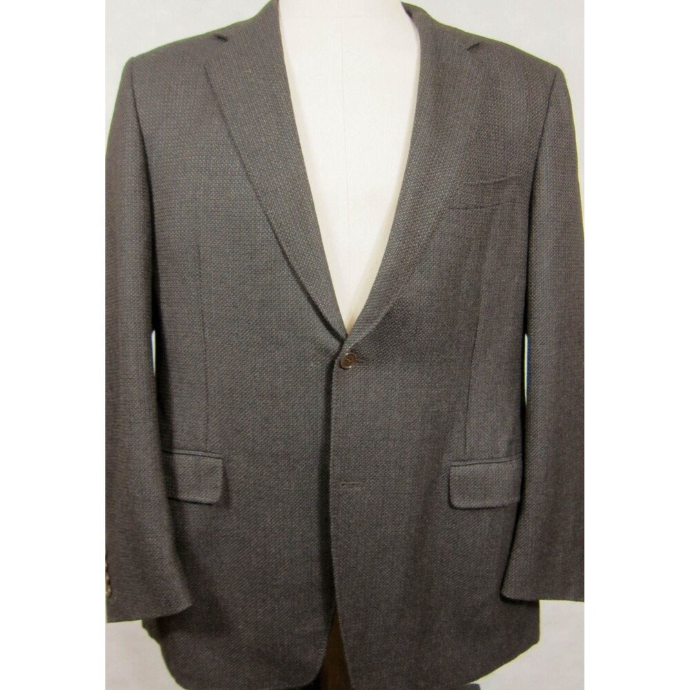 GORGEOUS Canali Brown/Dark Gray Wool Dual Vent Sport Coat 46L Harry Rosen Italy